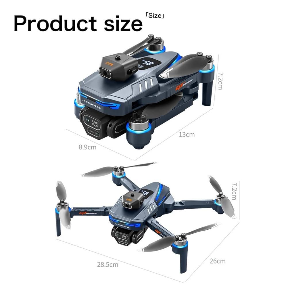 6k,Triple Battery,Drone gt8 4k Professionale con Telecamera 6k, FPV Aereo, Evita Gli Ostacoli con Telecomando a Grande Schermo, Drone rc Pieghevole