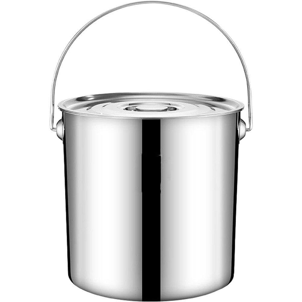 Wudaizhi Silver Stainless Steel Stockpot Easy To Clean Rice Storage Bucket Large Soup Pot For Canteens Hotel Family Household Commercial