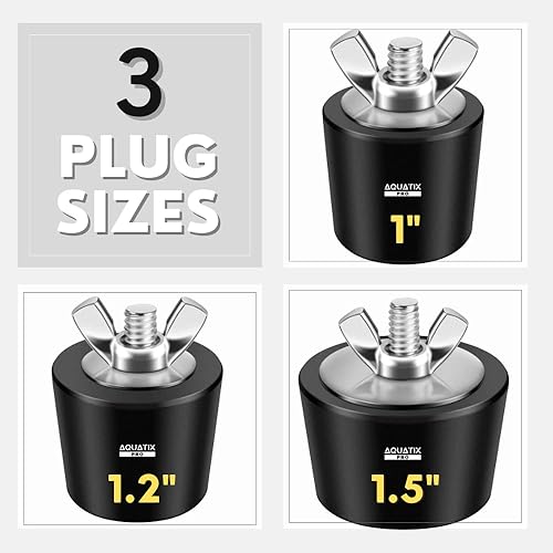 Miniatura 3 de Aquatix Pro Tapones de invierno para piscina, 3 tamaños, 1nch, 1.25 pulgadas y 1.5 pulgadas, tapones de expansión de invierno para piscina con