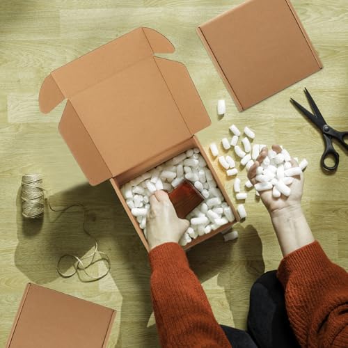 Image of Cardboard Boxes,15 Pack Shipping Boxes 6x6x2 Recyclable Mailing Boxes Colored Corrugated Cardboard Box Small Storage Boxes for Shipping, Mailing, Gifts Packaging (Kraft)