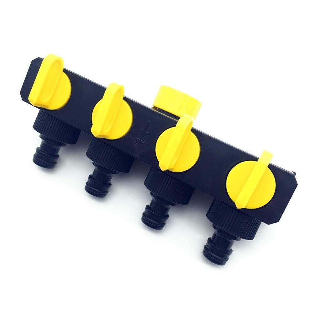 Conector de Agua de riego Agrícola Grifo de 4 vías 3/4 1 PCS Dispositivo de conexión de riego Manguera de jardín Divisor de tubería Goteo de plástico (Diámetro : 3/4'') (Onecolor 3/4'')
