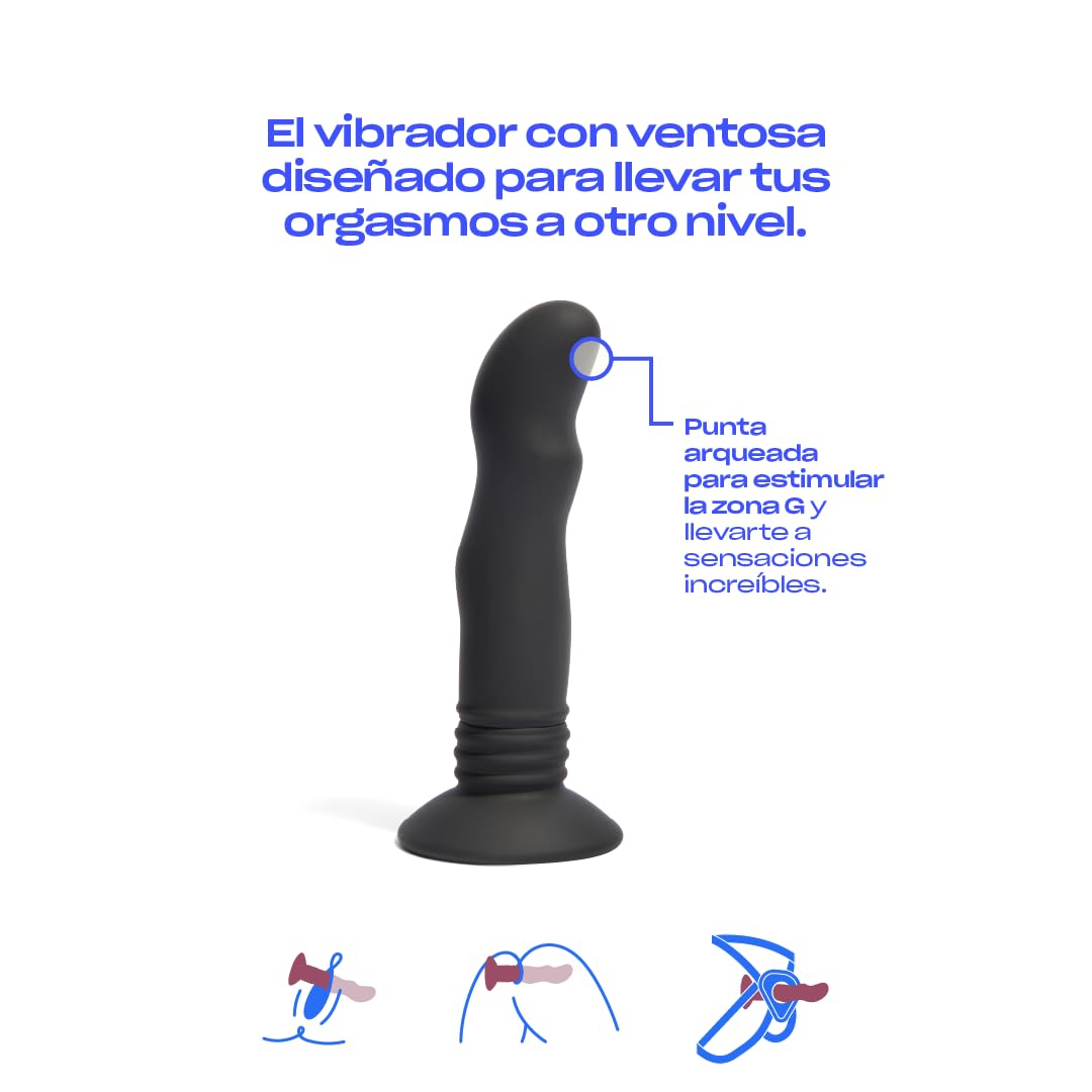 Platanomelón - Vibrador con Ventosa, Ergonómico - Andy Negro