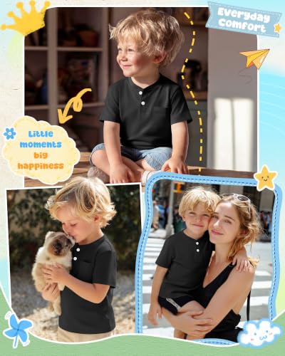 Image of Toddler Boys Cotton Henley T Shirts