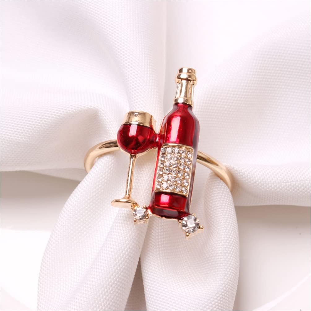 Hemoton Set of 4 Wear-Resistant Zinc Alloy Napkin Rings Decorative Serviette Buckles for Family Gatherings Dinner Parties Weddings and Kitchen Table Accessories 1.96X1.57X1.57 Inch