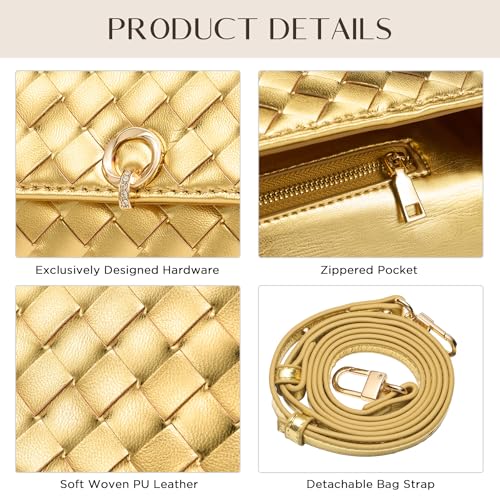 Image of CHUNLI Dressy Clutch Purses for Women, Crossbody Bags with Top Handle, Formal Evening PU Leather Flapover Handbag