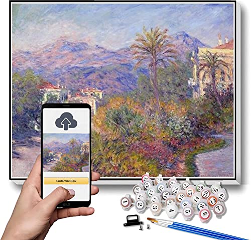 Claude Monet Pintura de números para adultos Strada Romada en Bordighera Pintura por números Kit para niños y adultos