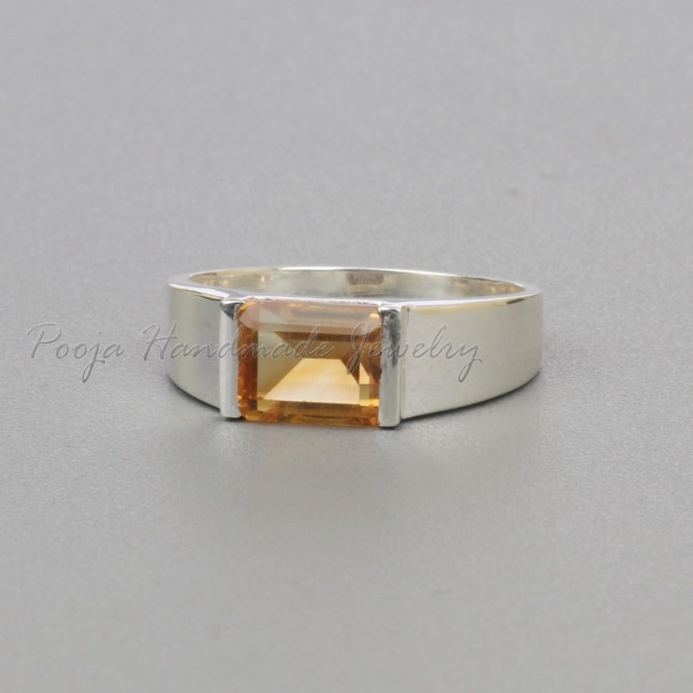 Natural Citrine Ring, Men's Ring, 925 Sterling Silver Ring, Handmade Ring, Wedding Ring, Pinky Signet Ring, Citrine Ring Men, Ottoman Silver Ring, November Birthstone Ring,... - Image 5