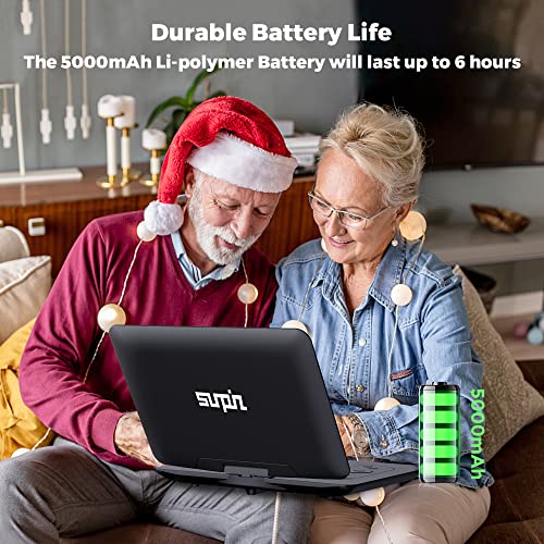 16.9''Portable Dvd Player With 14.1''Hd Large Screen,Kids Dvd Players,Unique Extra Button Design,Portable With 5 Hrs Rechargeable Battery,Support Usb/Sd Card/Synctv Video Player Portable,Black #TOP5