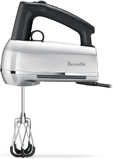 Breville Handy Mix Scraper BHM800SIL Hand Mixer - Powerful Quiet Baking Essential with Beater IQ, Silver