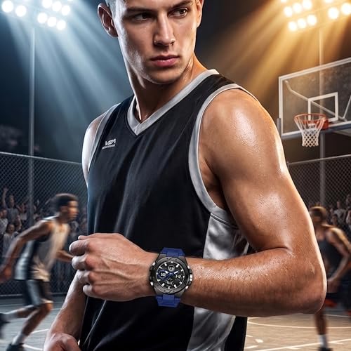 Image of V2A Stryke-VOLTRIX 5130 Analog-Digital Sports Watch for Men | Layered Dial Design | Bold Urban Performance Watch with 50M Water Resistance, Alarm, Stopwatch, Day-Date & Backlight