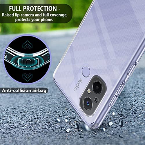 Image of Fashionury Slim Ultra Soft Transparent Back Cover for Mi Redmi 12C | Flexible Silicone | Camera Protection Back Case