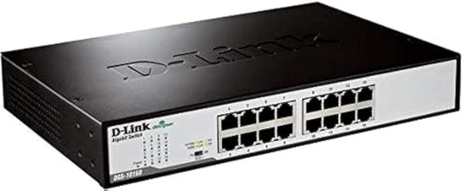 D-Link DGS-1016D 16-port 10/100/1000Base-T Rackmountable Unmanaged Gigabit Switch