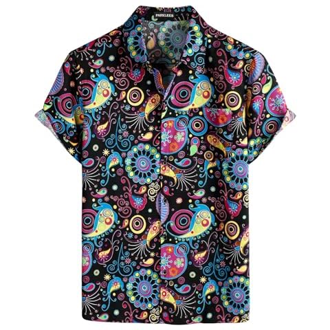 PARKLEES Men's Floral Print Shirt Cover