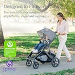 UPPAbaby Vista V3 Stroller - Full-Size Single-to-Double Stroller System - Toddler Seat, Bug Shield, Rain Shield, and Storage Bag Included - Jake (Charcoal/Carbon Frame/Black Leather) - Image 3
