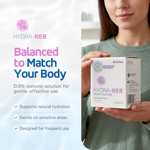 Image of 0.9% Sterile Saline Sodium Chloride Solution, Preservative Free, Nasal Irrigation, Moisturizing of The Airways, Sinus Rinse, Nose Cleanse, All Ages - 20 x 2.5ml