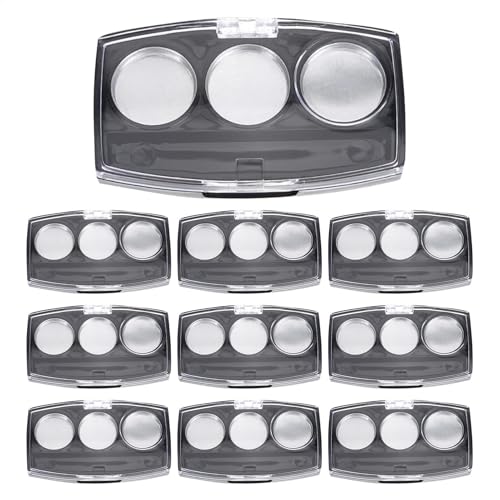 Wpsagek Paleta de maquillaje vacía, bandeja de embalaje compacta para sombra de ojos, 10 unidades, caja de almacenamiento multifuncional para cosméticos, contenedor creativo de sombra de ojos para