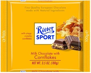 Ritter Sport, Milk Chocolate with Corn Flakes, 3.5-Ounce Bars (Pack of 10)