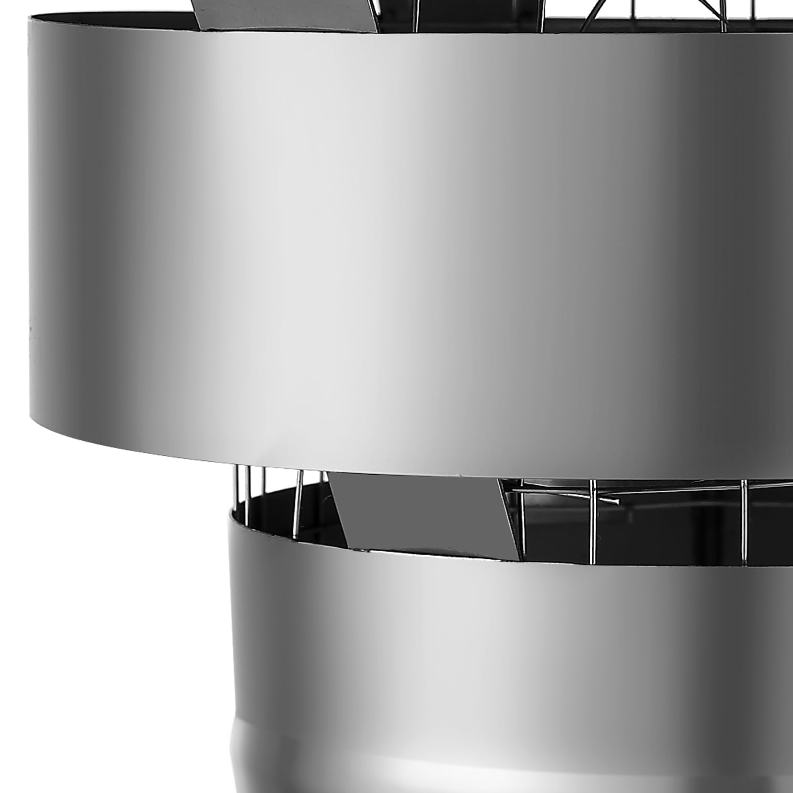 VEVOR Tappo per Camino Rotondo Diametro 150 mm Comignolo Canne Fumarie da Tetto in Acciaio Inox Base Rotondo Accessori Inclusi, Coperchio Comignolo per Camino 300 x 300 x 220 mm Antipioggia da Esterno