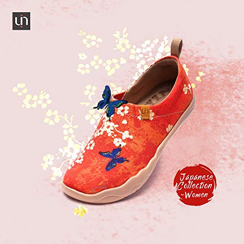 Image of UIN Women's Slip On Shoes Colorful Comfortable Lightweight Art Travel Sneakers Casual Floral Stylish Everyday Loafers