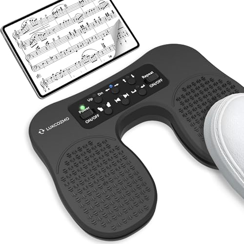 LUKCOZMO Page Turner for Musical Instruments - Wireless Page Foot Pedal Turner with Anti-Slip...