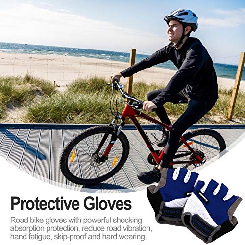 SOIMISS Luvas de ciclismo masculinas com padrão de meio dedo luvas esportivas antiderrapantes para c