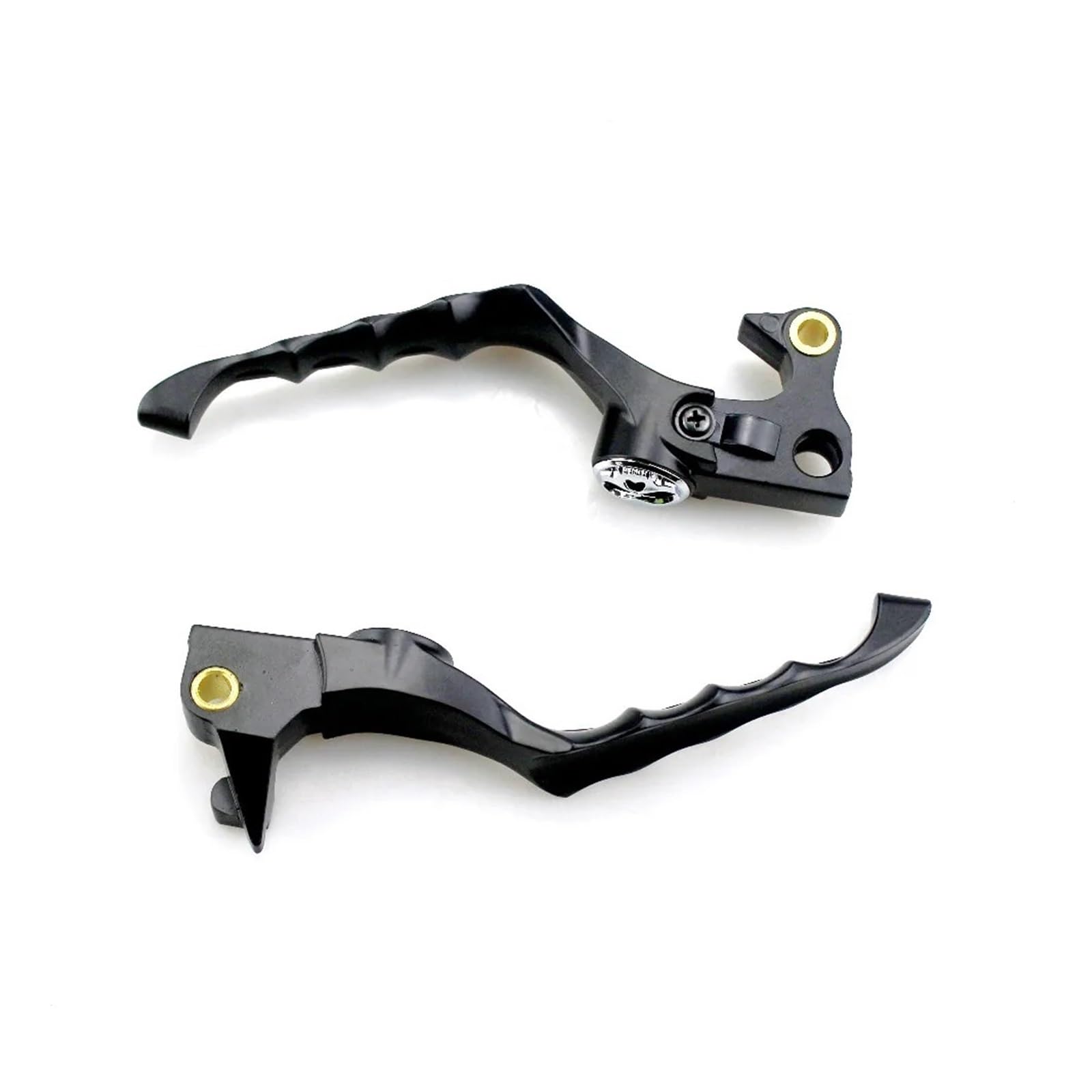 Generisch Kupplungshebel für Motorräder 2 Stück Motorrad-Totenkopf-Brems- und Kupplungshebel für Harley für Sportster 883 1200 2000-2022(Black and white)