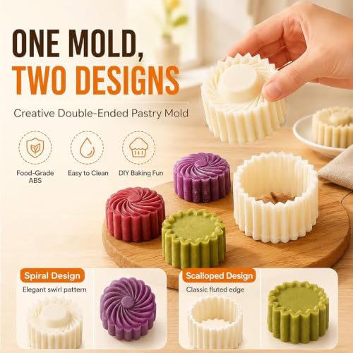 2.1in Double Ended Spiral Mooncake Mold for Festive Baking and Jam Cookies - image 5