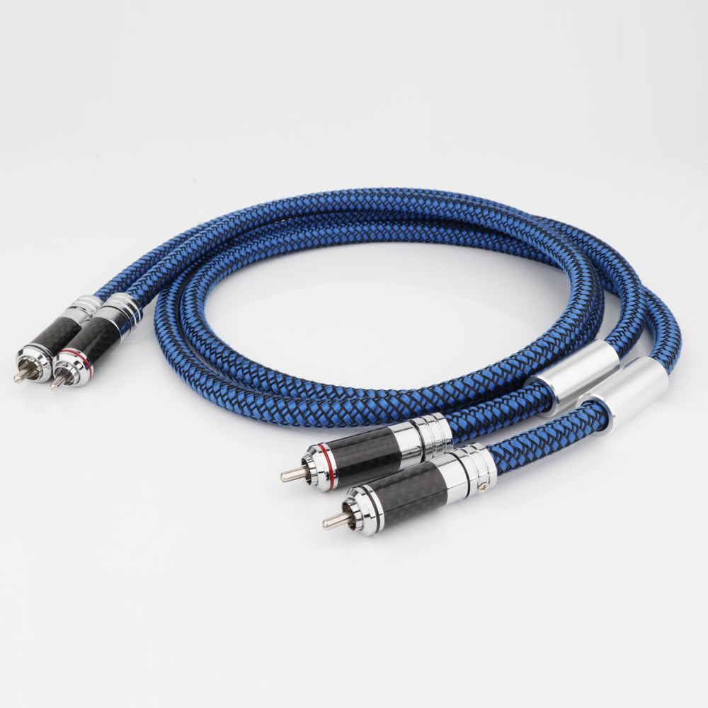Cavo audio 4Core placcato argento da 2RCA a 2RCA per sistemi ad alte prestazioni per amplificatori e altoparlanti Cavo amplificatore di fascia alta