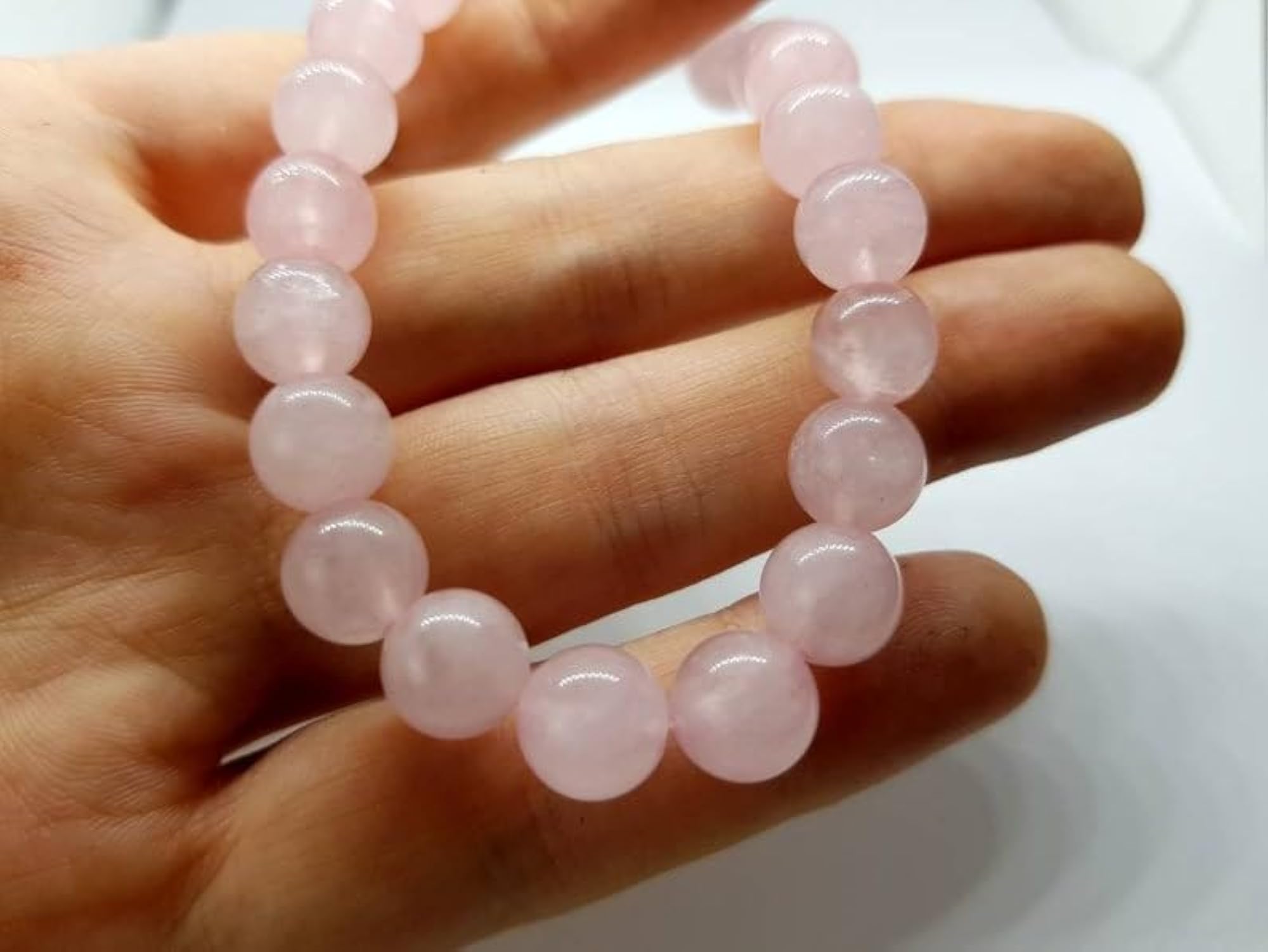 Natural Rose Quartz Stretchable Bracelet, Unisex