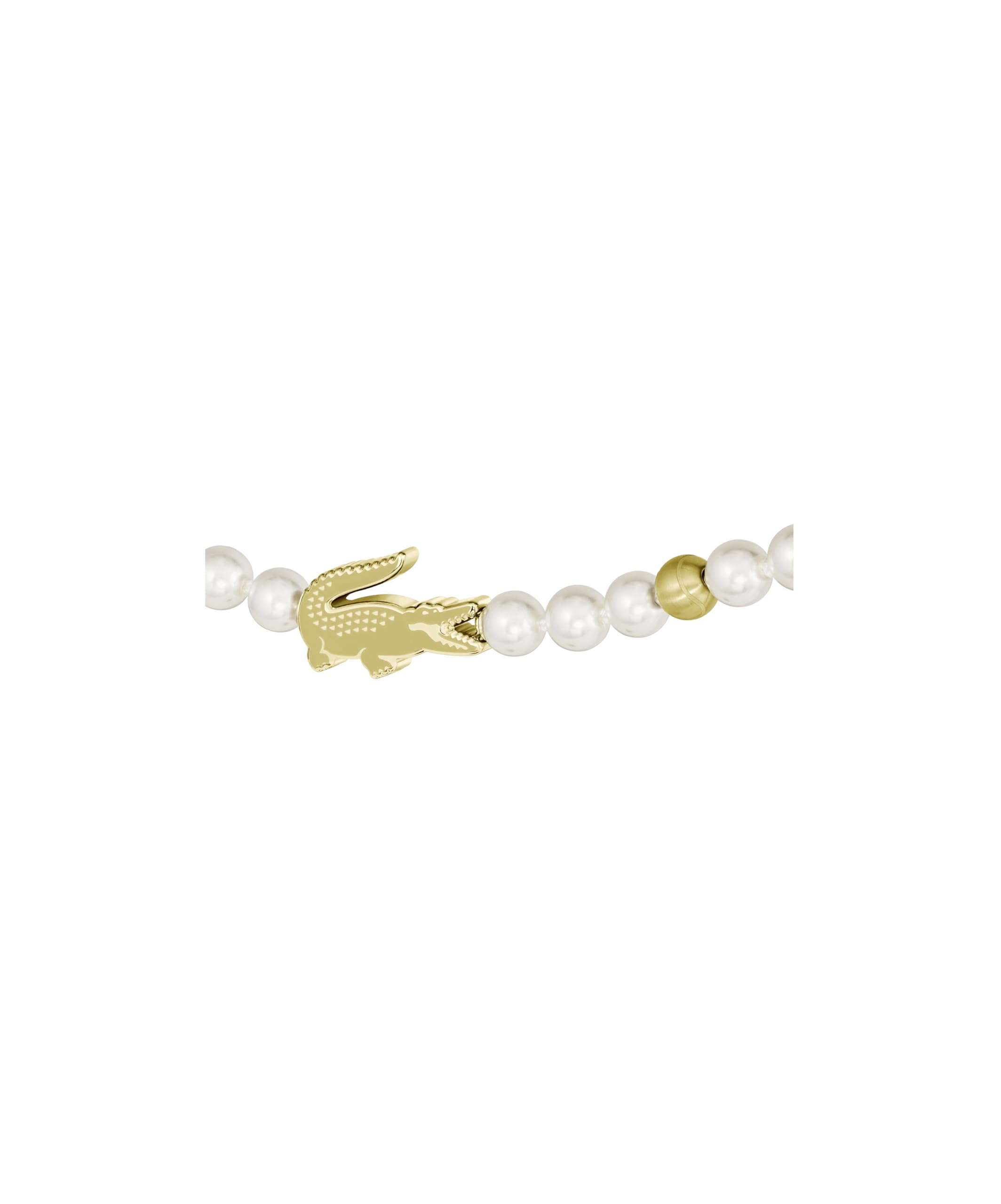 Lacoste Collection MATCHPOINT Bracelet Collier Perles Synthétiques Charms Or Boucles d’Oreilles Crocodile