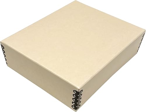 Golden State Art, Caja de almacenamiento de archivo, caja de museo frontal sin ácidos con borde de metal para almacenar obras de arte, fotos,