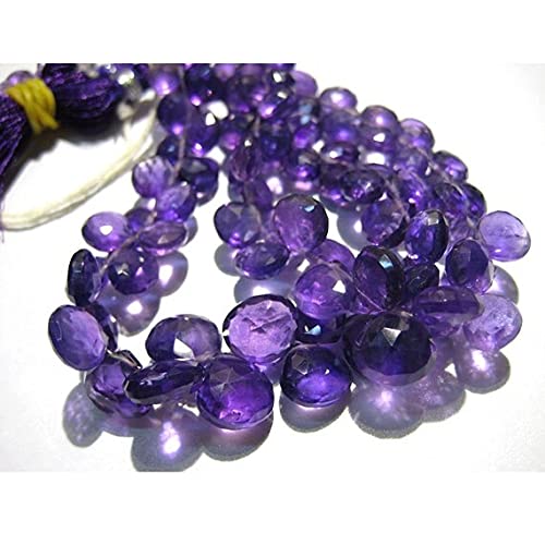 Améthyste d'Afrique en cœur 10mm LKBEADS fil perle naturelle 7''