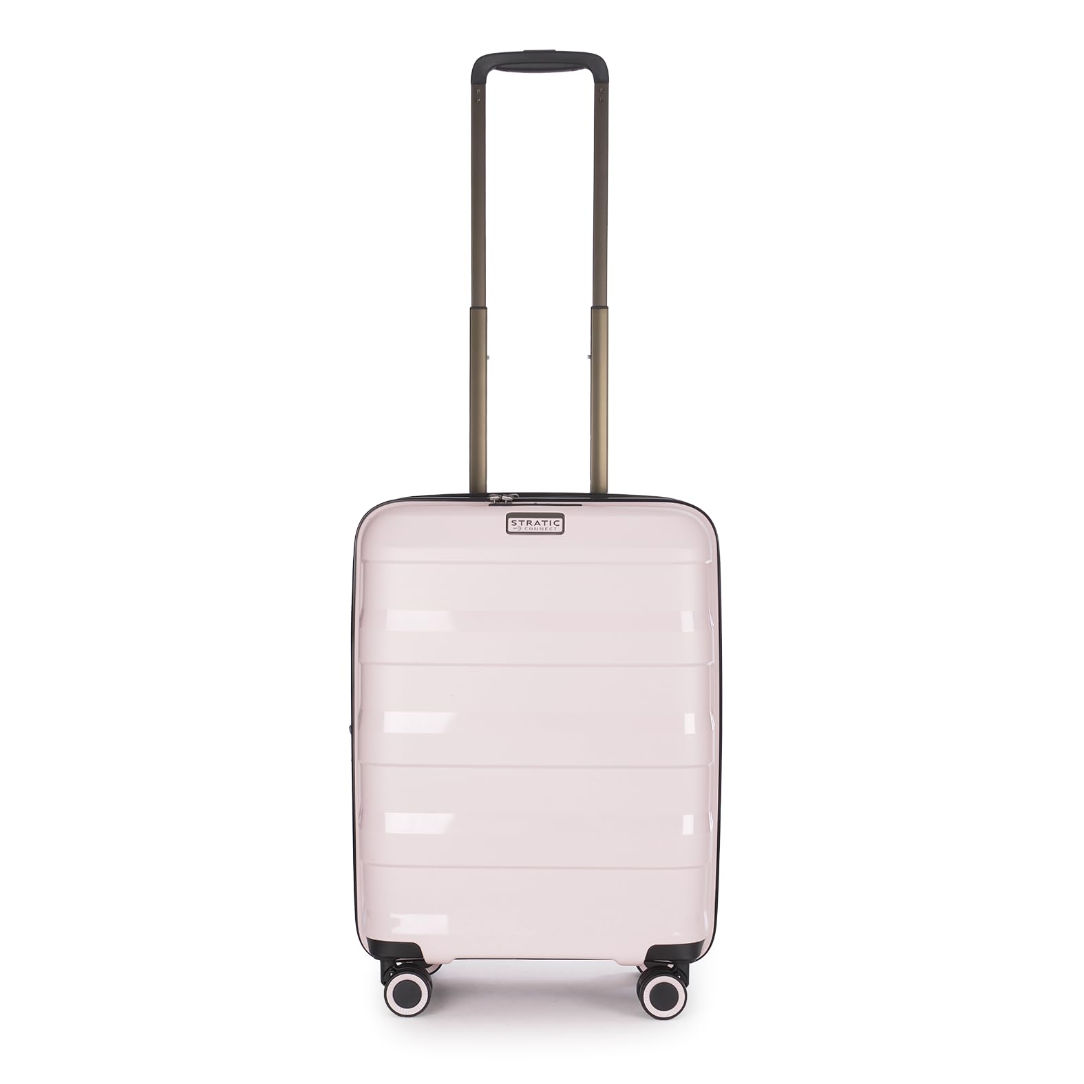 Stratic Straw + Hartschalen-Koffer Trolley Handgepäck Koffer klein Reisekoffer, nachhaltig, 4 Rollen, erweiterbar, TSA-Schloss (Größe S, Rose)