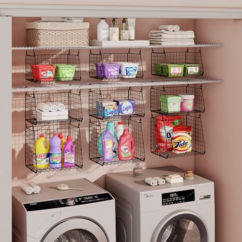4-Pack Hanging Laundry Room Organizer：Foldable Laundry Room Organ...