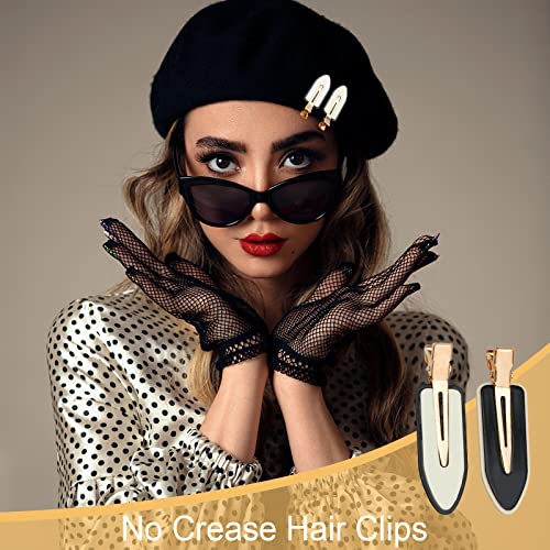 Pinzas para el cabello AMCAMI 4 pcs negro y blanco miniatura 6