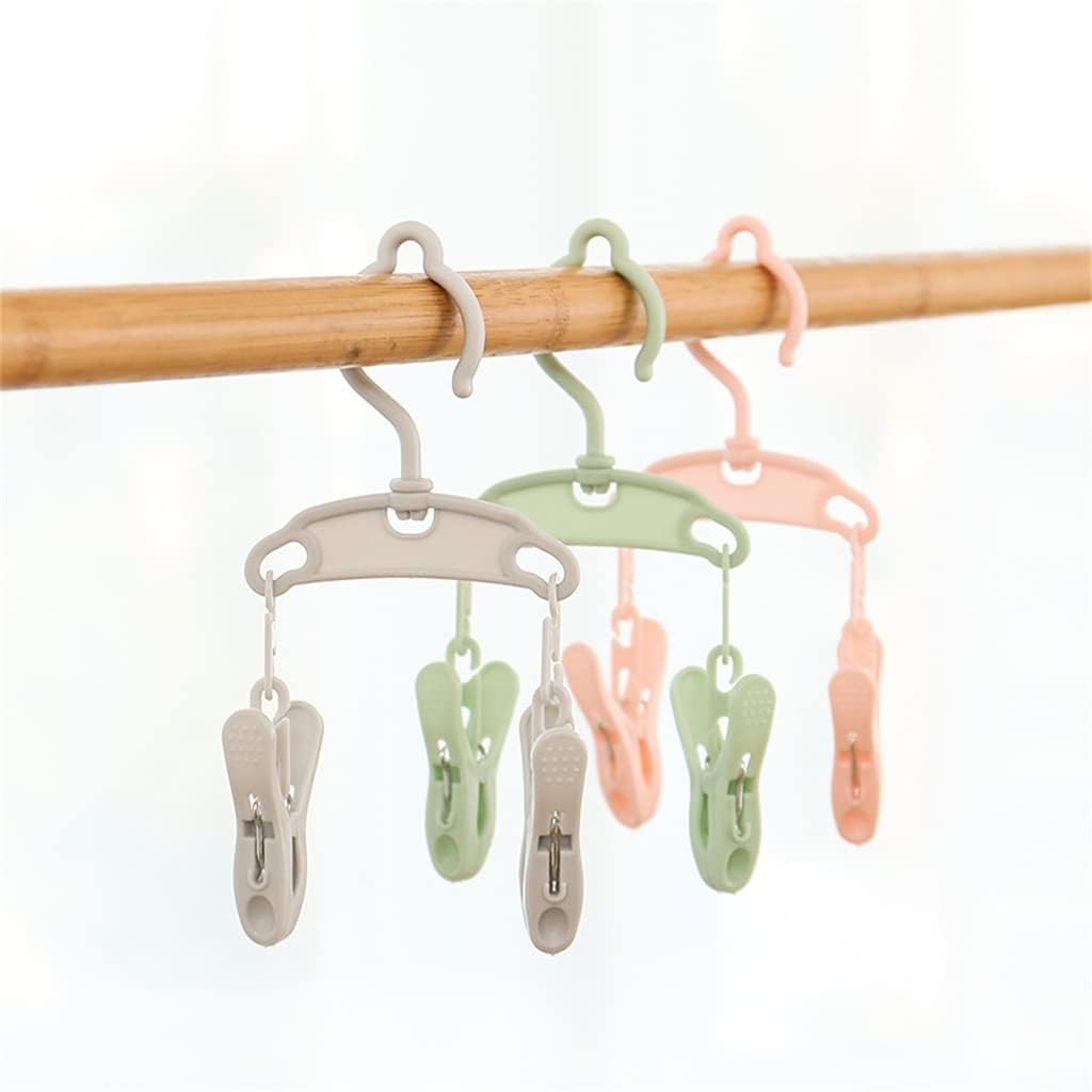 Wäschetrockner, Reisebügel, tragbar, Wäscheklammer aus Kunststoff, kompakt, Mini, faltbar, Unterwäsche, Rack Panty Socken, Clip (Farbe: Pink, Größe: 18 x 8,5 cm) (Farbe: Grün, Größe: 18 x 8,5 cm)