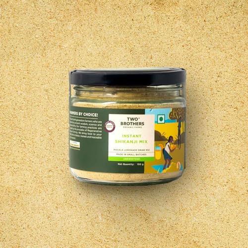 Image of Two Brothers Organic Farms Instant Shikanji Mix - 150g | Essence of Tangy Lemons and Aromatic Farm-Grown Spices in a Ready-To-Mix Powder | Free from Artificial Ingredients