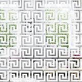 48 Pieces Removable Acrylic Mirror Wall Sticker Decal Geometric Greek Key Pattern DIY Adhesive Wall...