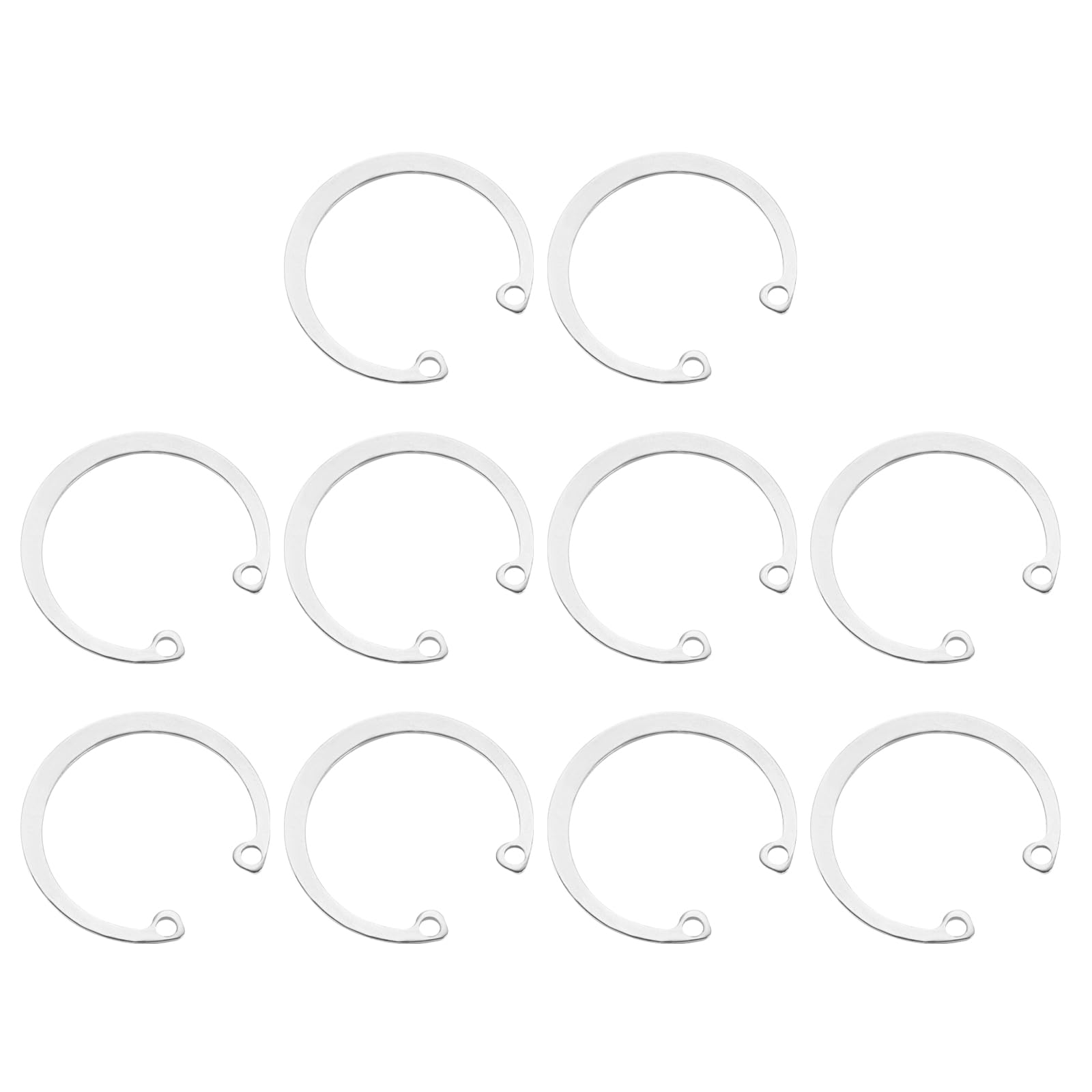 sourcing map 10Pcs 40mm Internal Retaining Ring Circlip, 304 Stainless Steel Internal Circlip Snap Rings C-Clips GB893 for Grooved Shafts Studs, Silver Tone