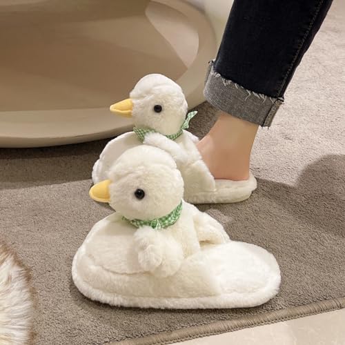 Duck Slippers for Women Fuzzy Animal Plush Slippers Winter Indoor House Slides Warm Fluffy Slipper for Men4