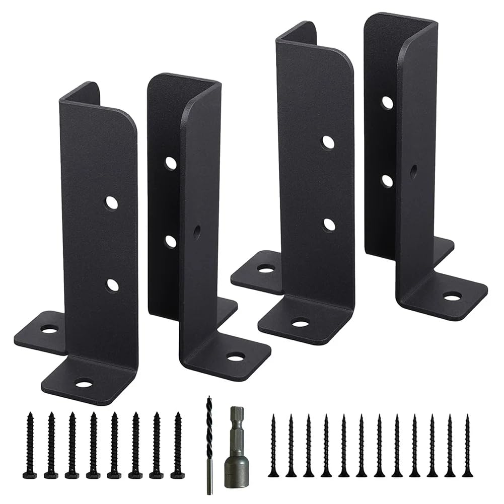 Ctrlzs 4Pcs Adjustable Deck Post Anchor Base Brackets Fence For Pergola Fence Railing Mailbox Pavilion Garden Tool