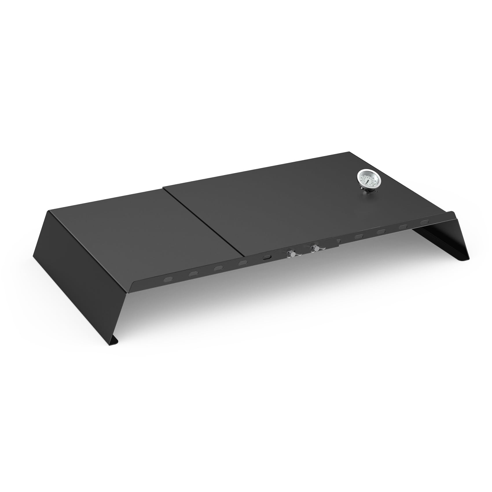 Onlyfire Inserto per Pizza Regolabile per Barbecue a Gas, Contenitore per Pizza con Termometro, BBQ Cappa per Pizza, Regolabile 53-78 cm