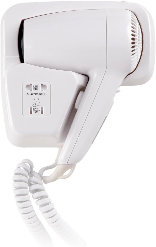 Wall Mounted Holster Type Electric Hair Dryer Shaver Shaving Socket White Compact