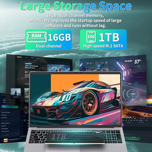 Image of 17.3 inch FHD IPS Laptop Computer, 16GB RAM 1TB SSD, 6500Y CPU(Up to 3.4GHz, Beat N5095), Win 11 Pro, Backlit Keyboard, Fingerprint, HDMI, USB-C,BT 5.0 /WiFi,180 View,for Business Students