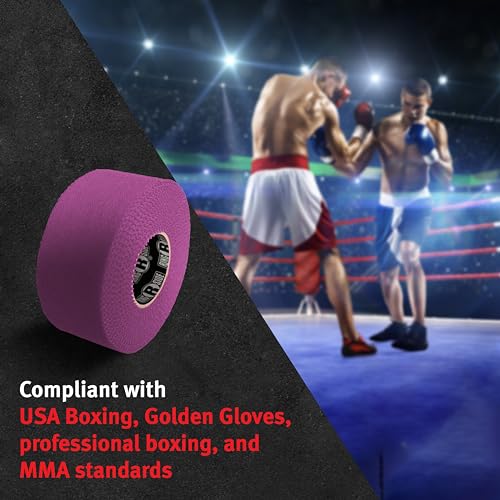 Image of Ringside 1 inch Athletic Trainers Tape, Cotton Kinesiology Tape for Combat Sports, Adhesive, 30 Foot Rolls, Purple, 3 Pack