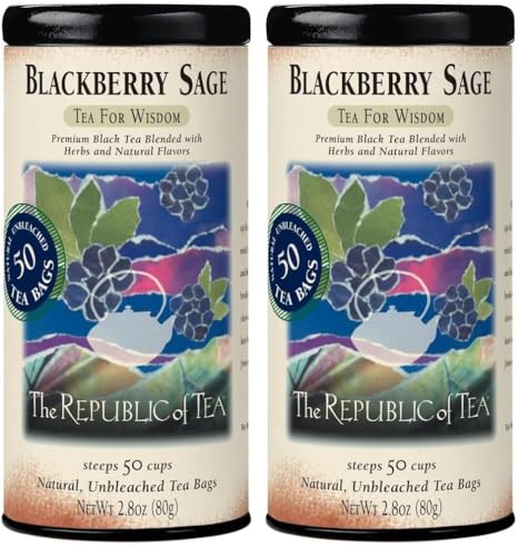 Image of The Republic of Tea - Blackberry Sage Black Tea | 50 Tea Bags, Gourmet Black Tea (Pack of 2)