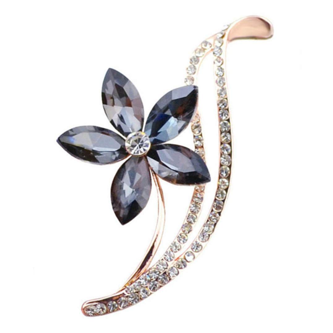 Underleaf Rhinestone Flower Brooches for Women Simple Design Fashion Jewelry Wedding Pin and Brooch Bijouterie Broches Gift