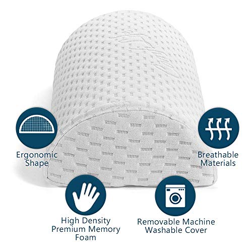 Comfilife Orthopedic Knee Pillow And Leg Pillow For Sleeping - 100% Memory Foam Leg Pillows For Back Pain, Sleeping Pain, Hip Pain Relief For Side Sleepers - Half Moon Pillow #TOP2