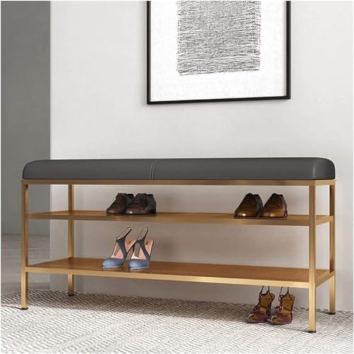 Cadre en fer forgé et tabouret à langer de chaussures au design moderne