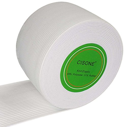 Knit Elastic 2 Inch Wide White Heavy Stretch High Elasticity Knit Elastic Band 5 Yards